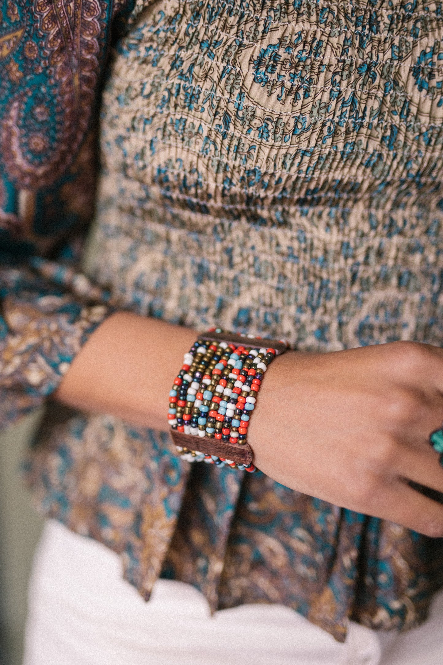Bracelet Bead & Wood Combination - Multi