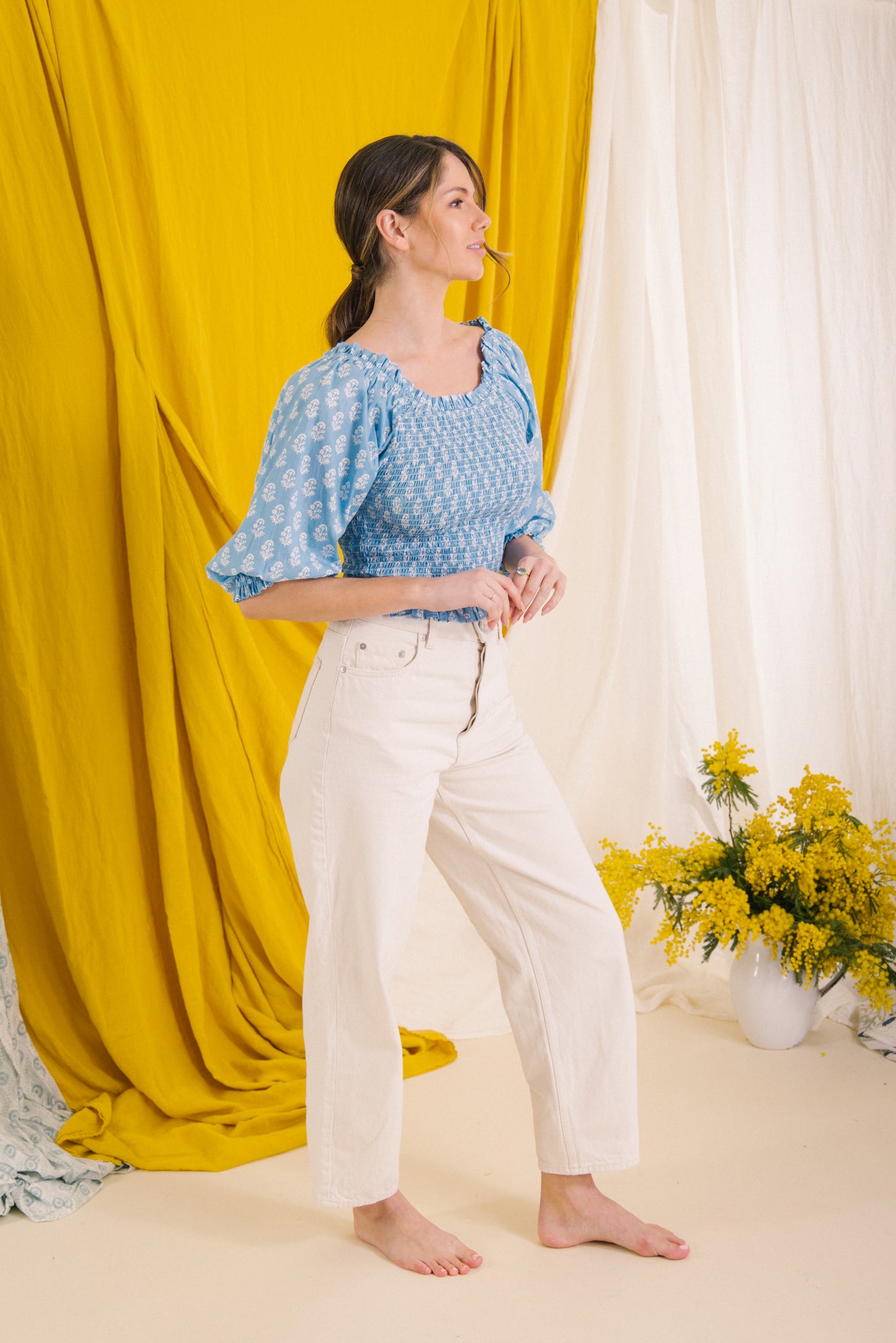 Mona Smock Top - Vintage Blue