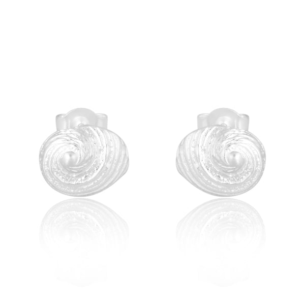 Shell Stud Earrings - Silver