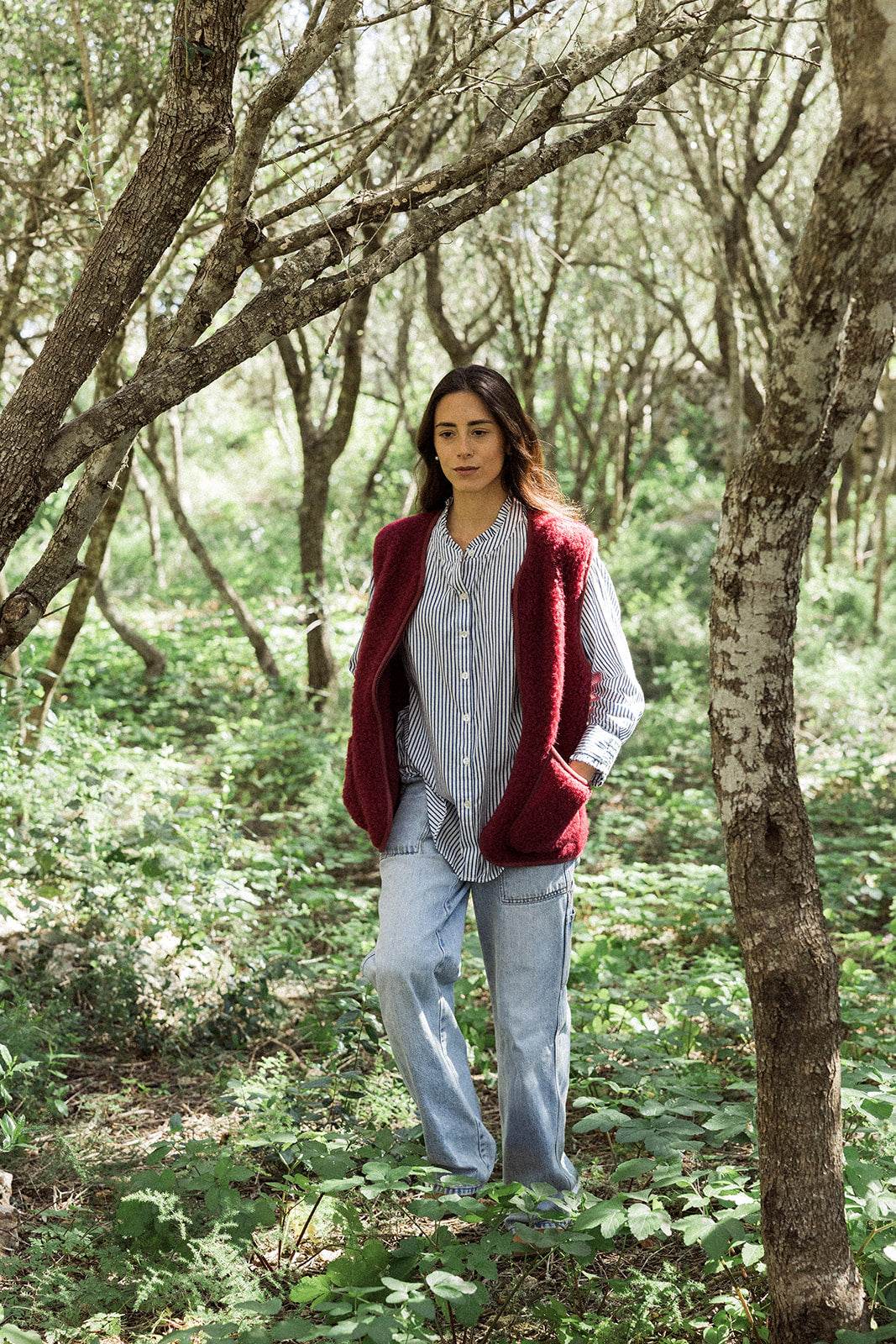 Wool Gilet - Beet