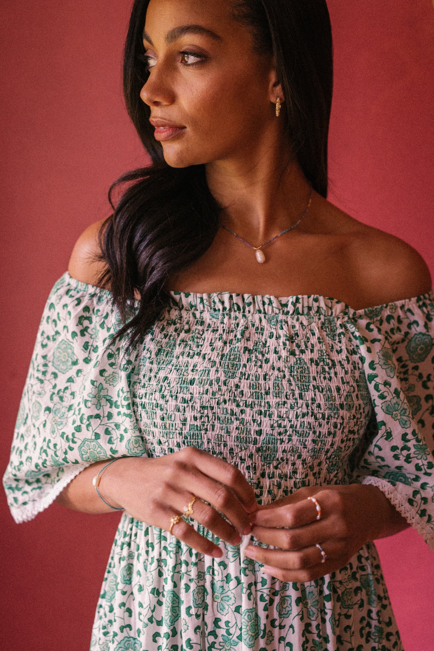 Mona Dress - Petala Green