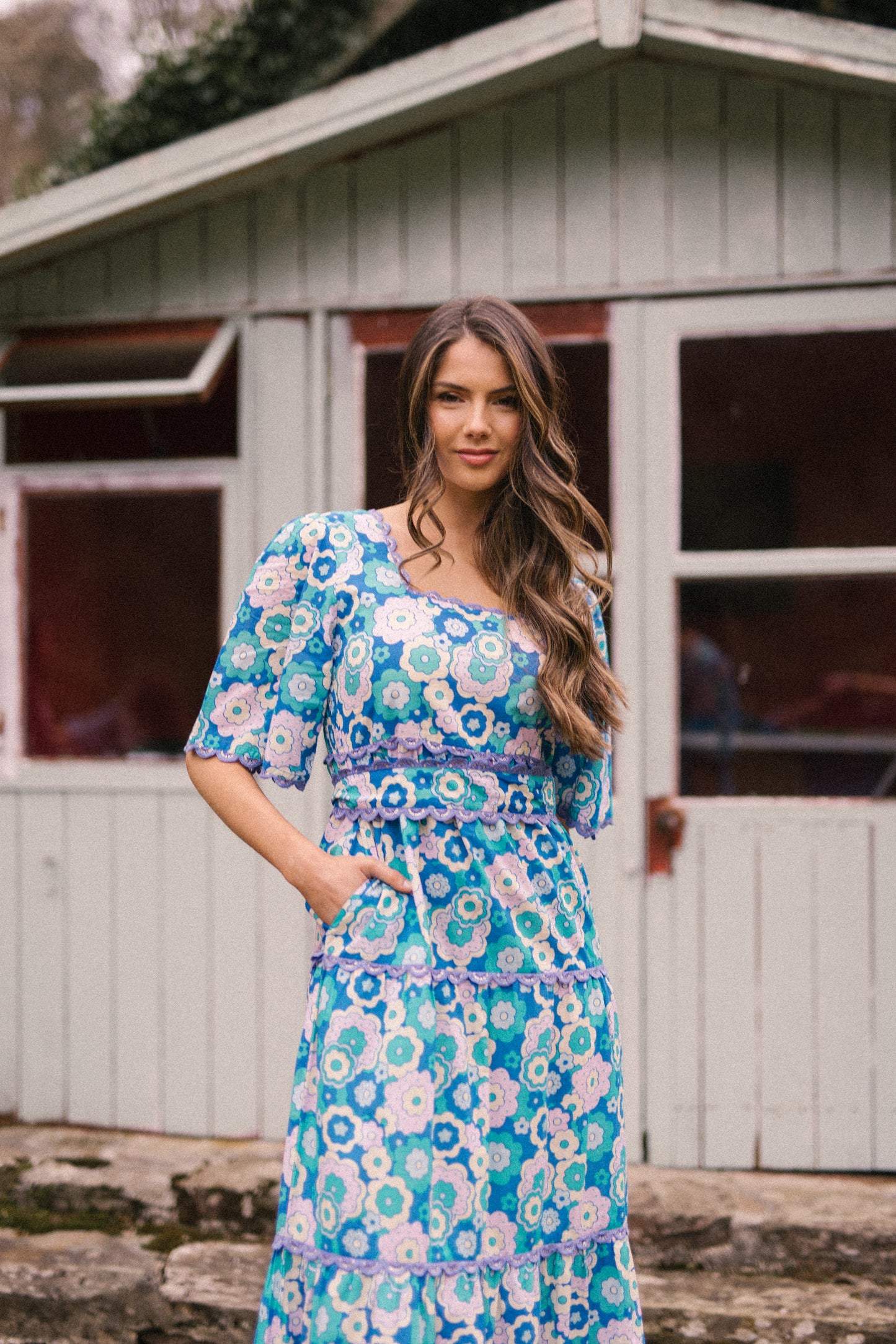 Nixie Dress - Retro Blue