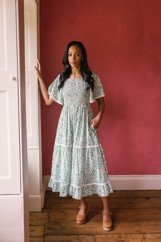 Mona Dress - Petala Green