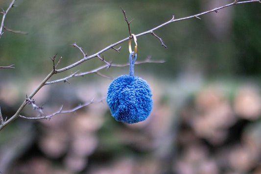 Single Pom Keyring in Teal