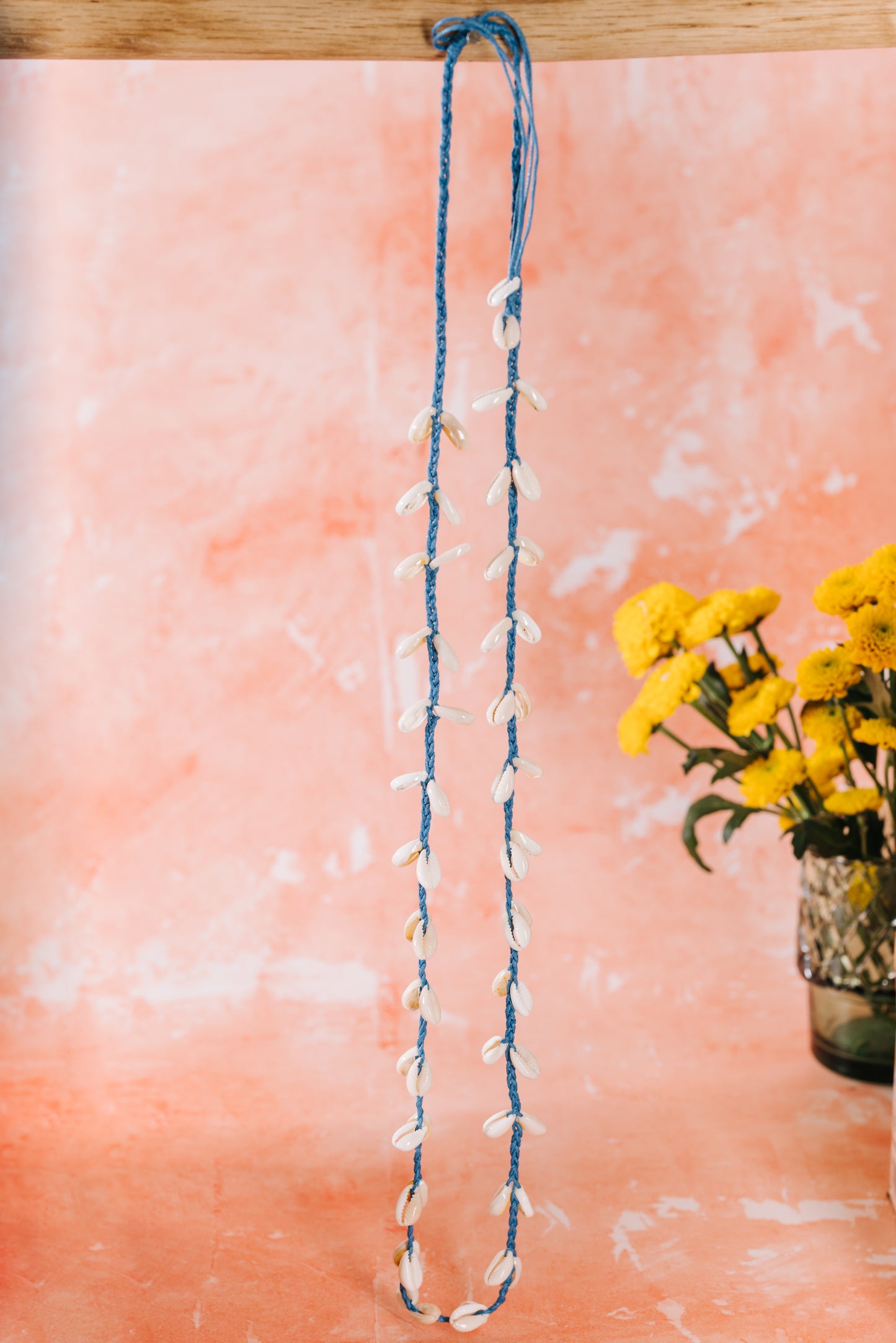 Cowrie Shell Necklace - Blue