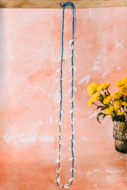 Cowrie Shell Necklace - Blue