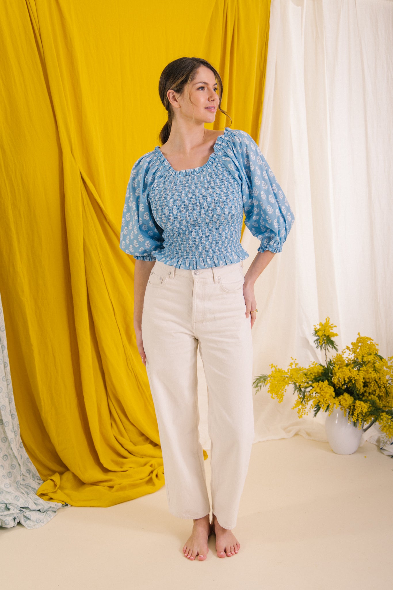 Mona Smock Top - Vintage Blue