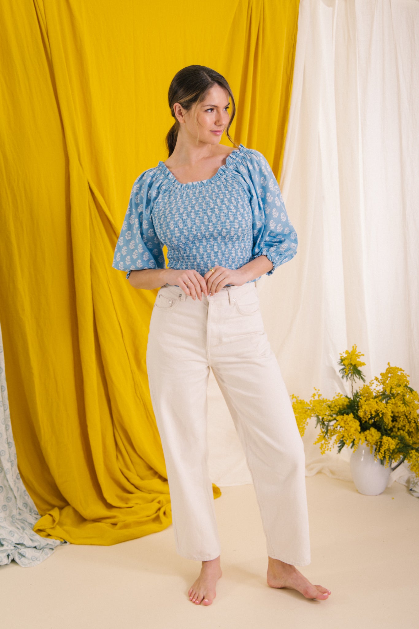 Mona Smock Top - Vintage Blue
