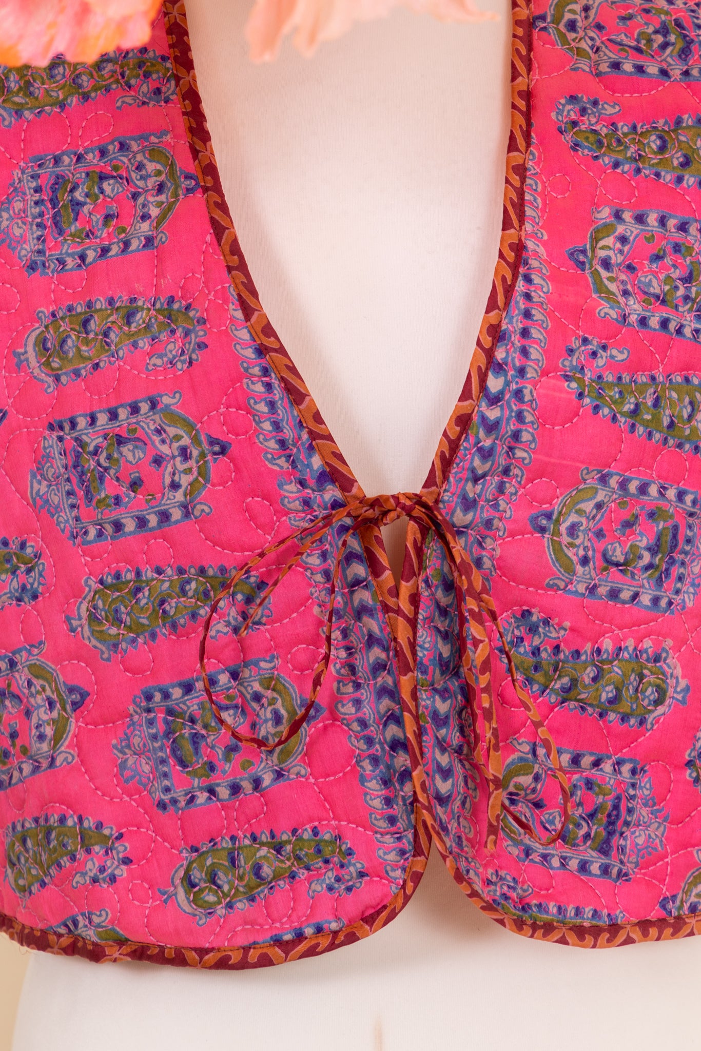 Chaleco reversible de seda y algodón Melissa XL - 040