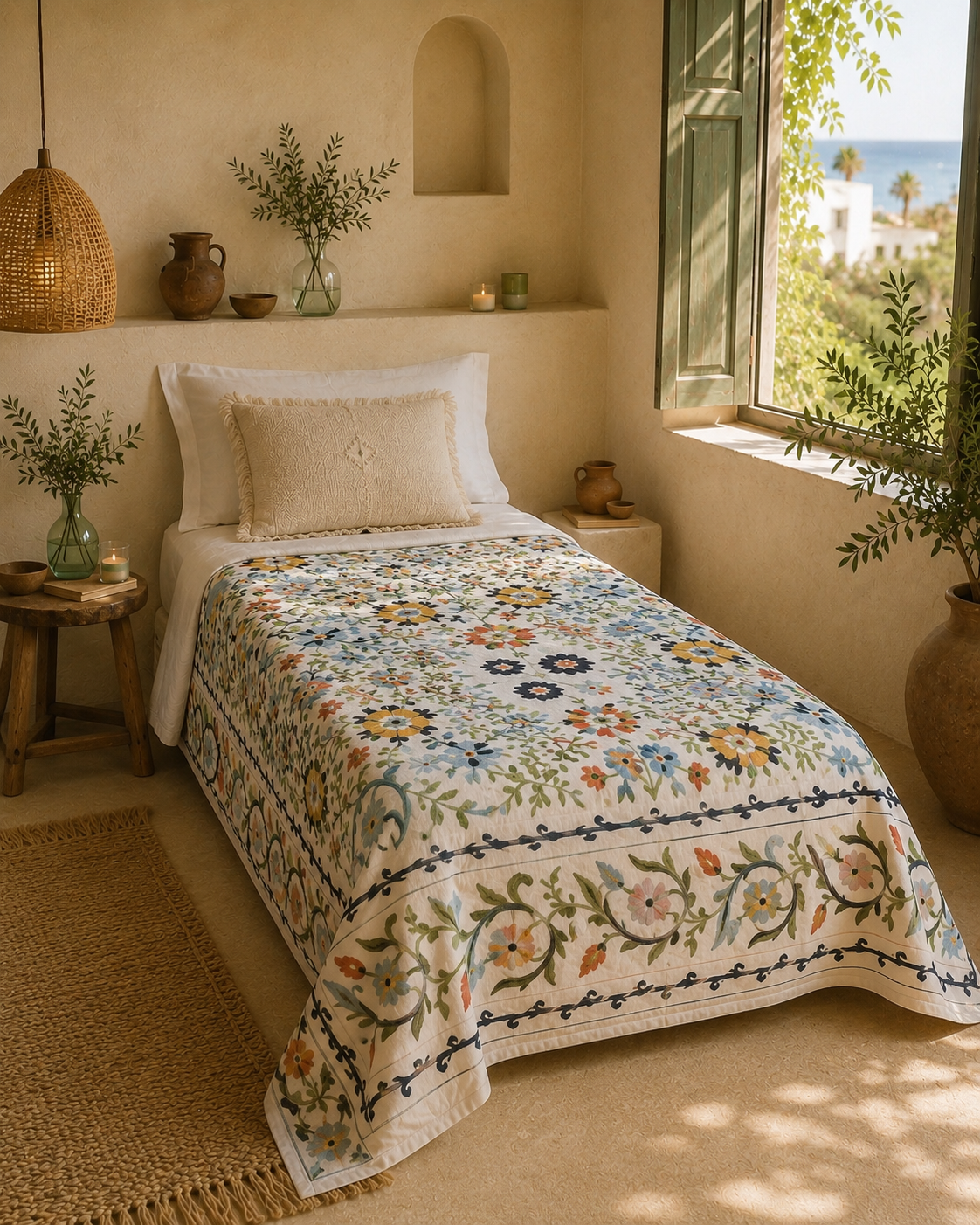 Suzani Single Throw-Earth
