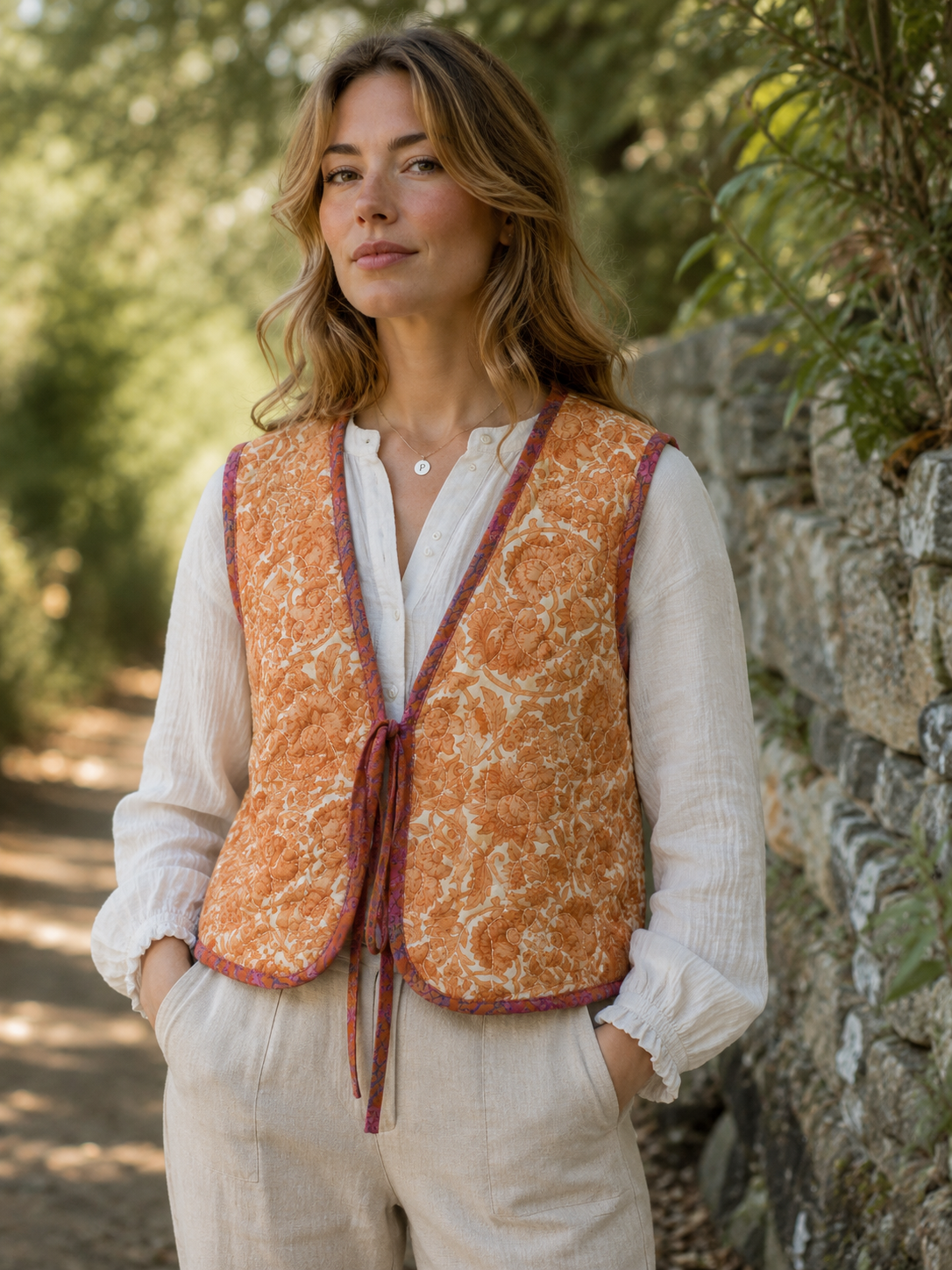 Melissa Silk Reversible Waistcoat M - 059