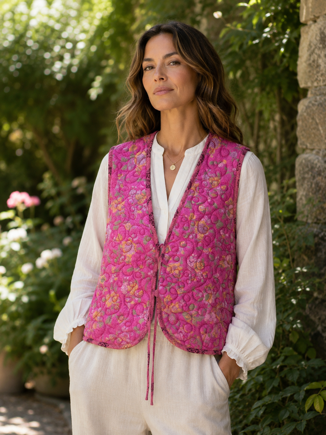 Melissa Cotton & Silk Reversible Waistcoat XXL - 025