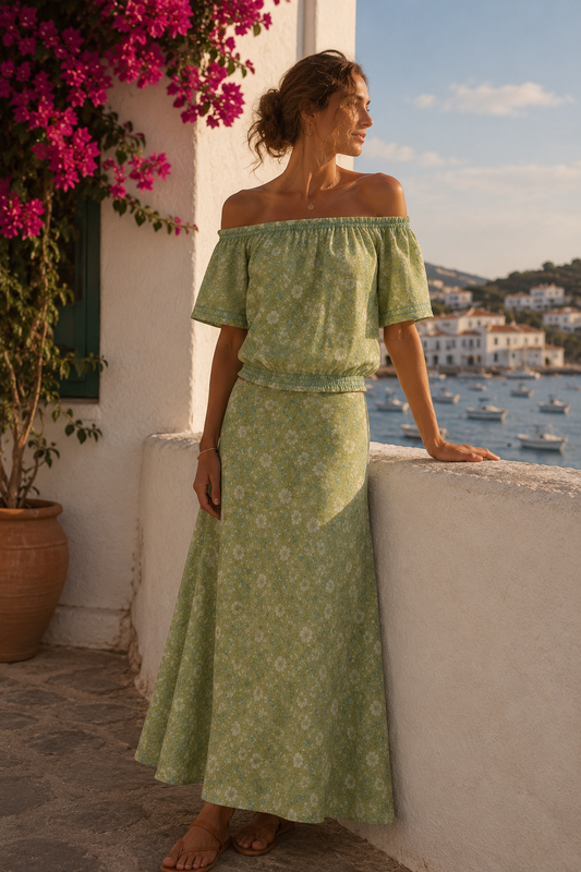 Meadow Off shoulder Top - Verde