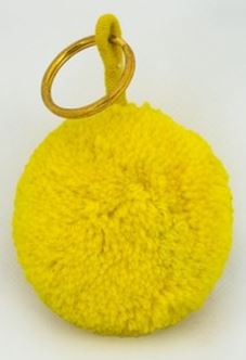 Single Pom Keyring in Yellow