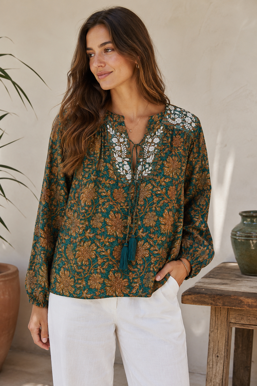 Lolita Embroidered Silk Blouse 141 - XS