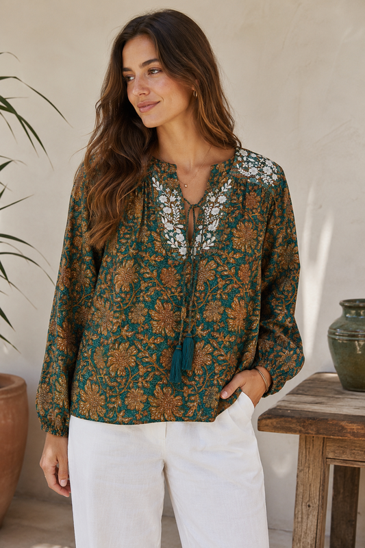 Lolita Embroidered Silk Blouse 141 - XS