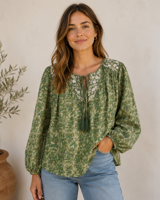 Lolita Embroidered Silk Blouse 159 - S