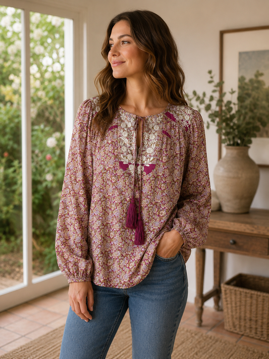 Lolita Embroidered Silk Blouse 179 - S