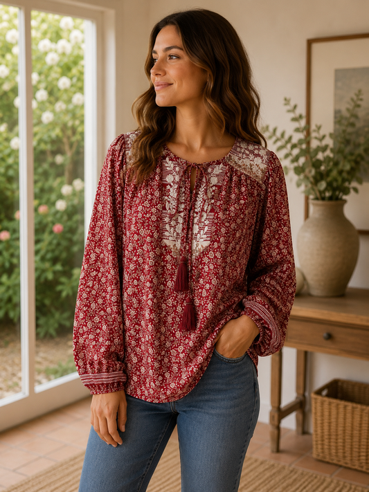 Lolita Embroidered Silk Blouse 189