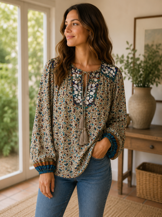 Lolita Embroidered Silk Blouse 183