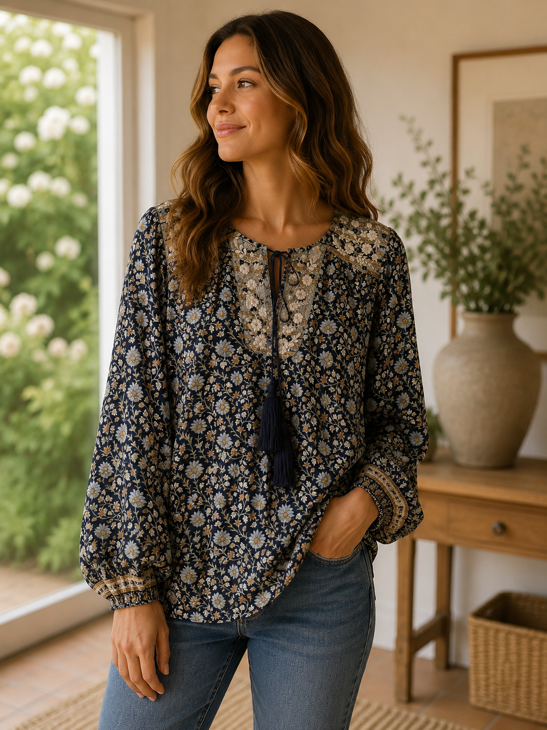 Lolita Embroidered Silk Blouse 188 - S