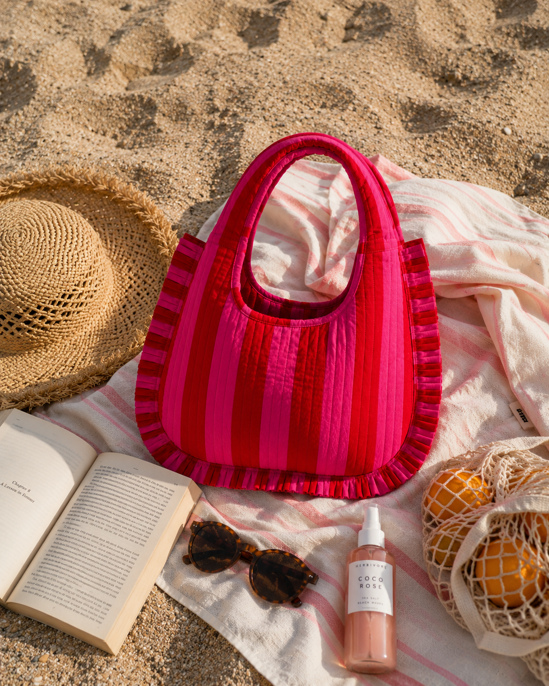 Ruffle Bag - Bougainvillea