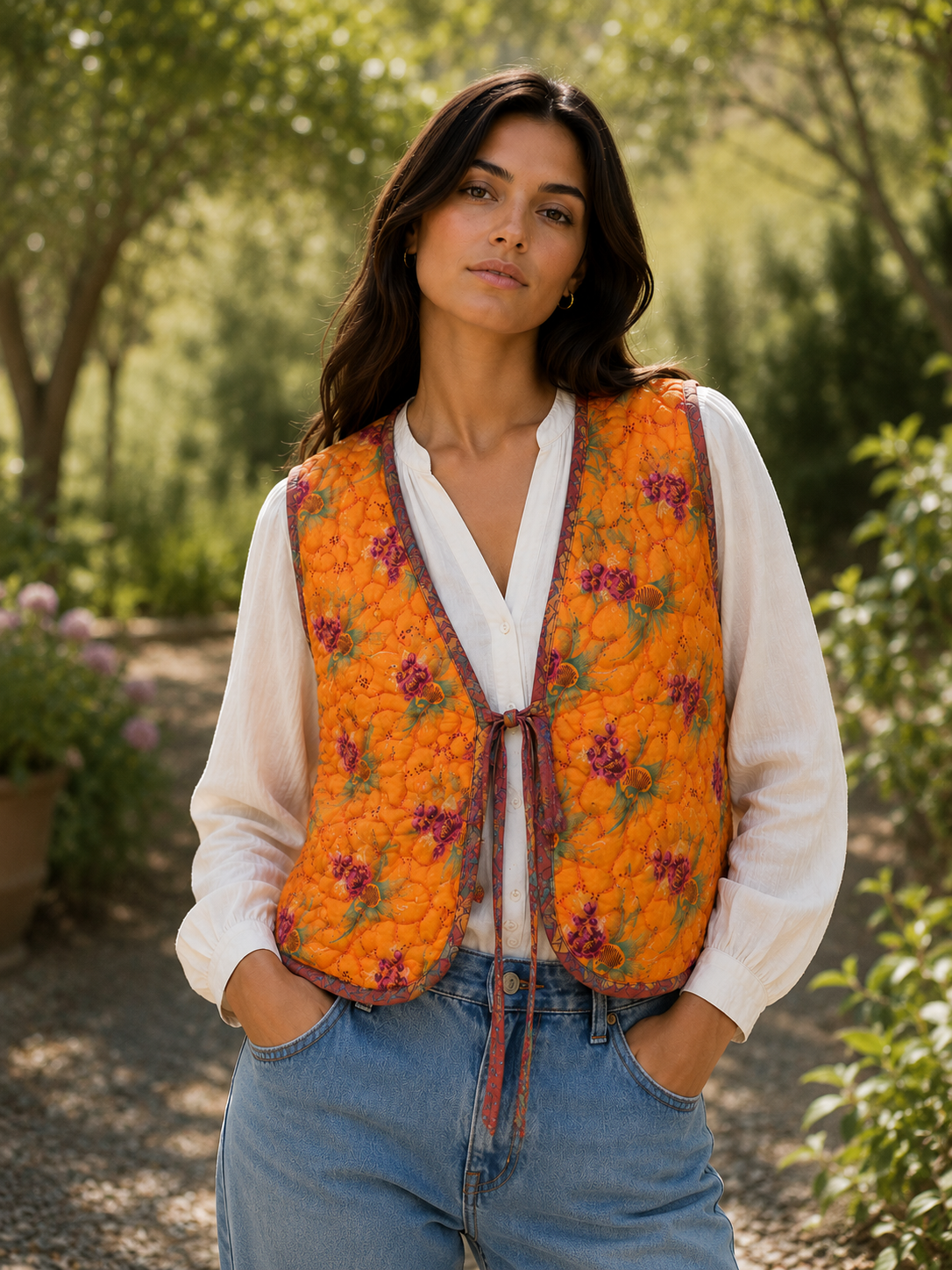 Melissa Silk Reversible Waistcoat XS - 009