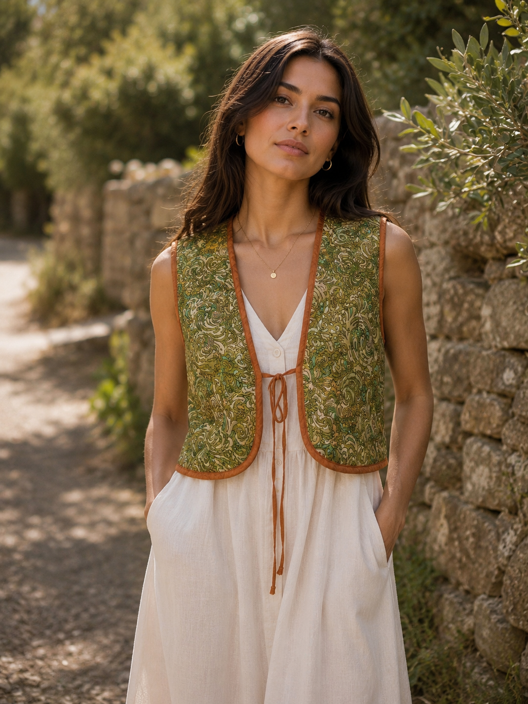 Melissa Silk Reversible Waistcoat L - 022