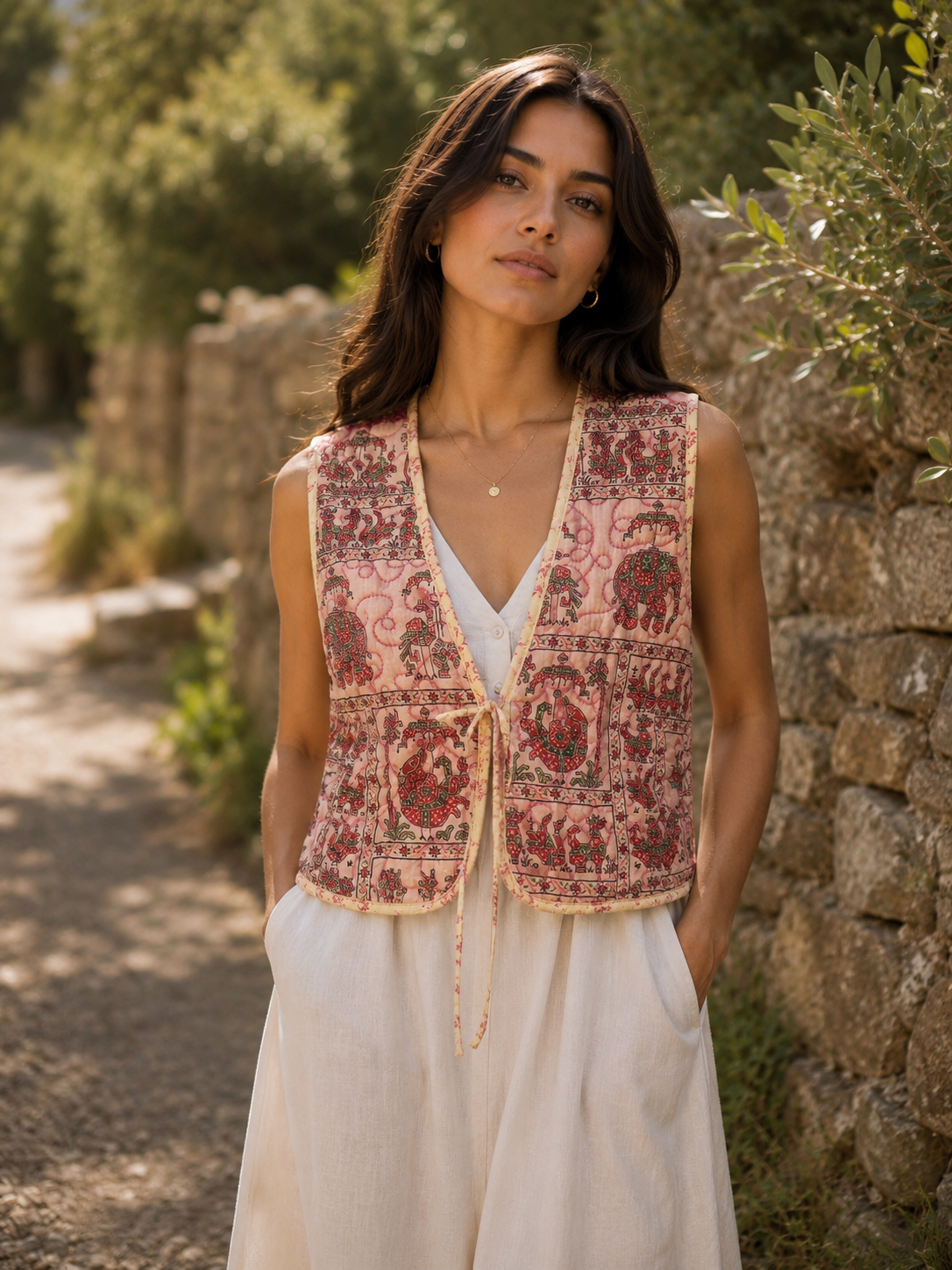 Melissa Silk Reversible Waistcoat L - 071