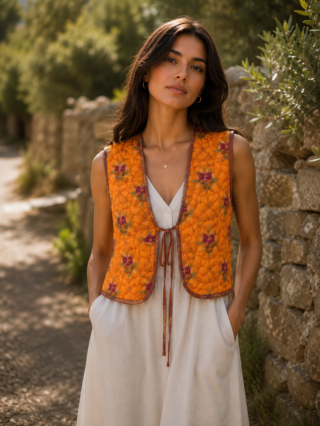 Melissa Silk Reversible Waistcoat S - 009