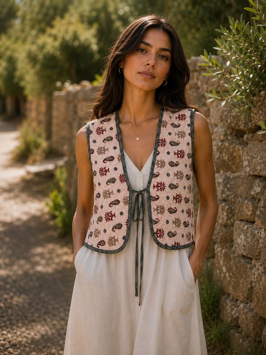 Melissa Silk Reversible Waistcoat L - 068