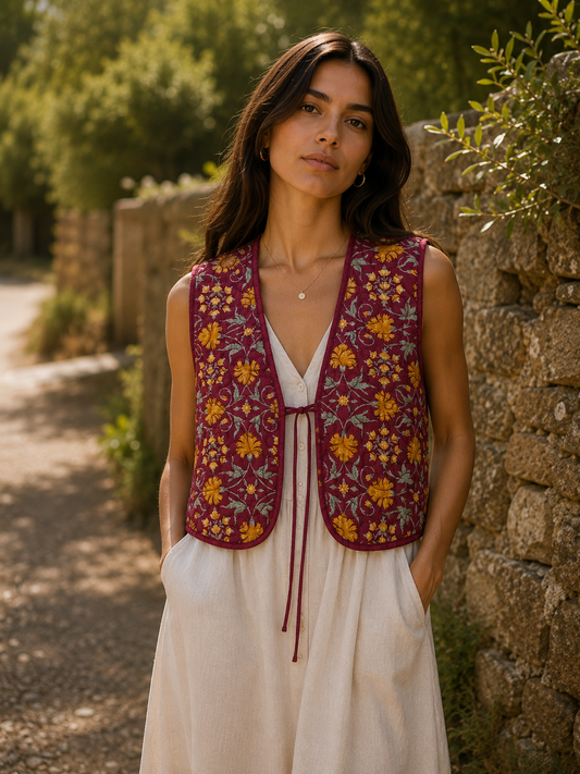 Melissa Silk Reversible Waistcoat XS- 065