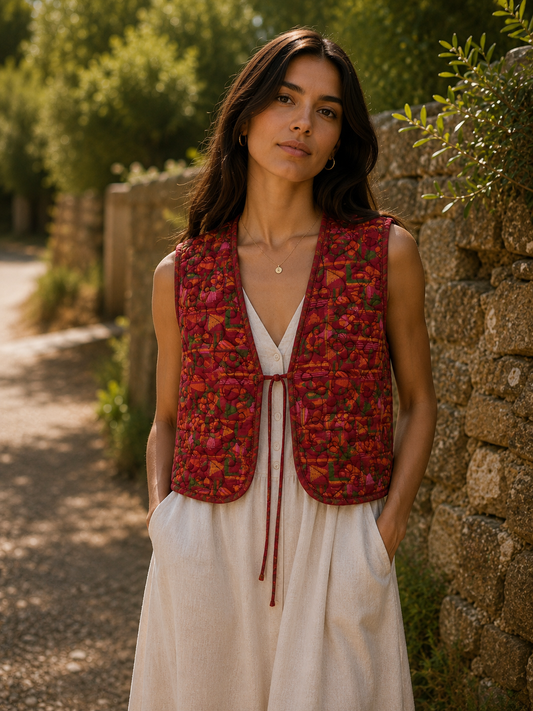 Melissa Silk Reversible Waistcoat S - 048