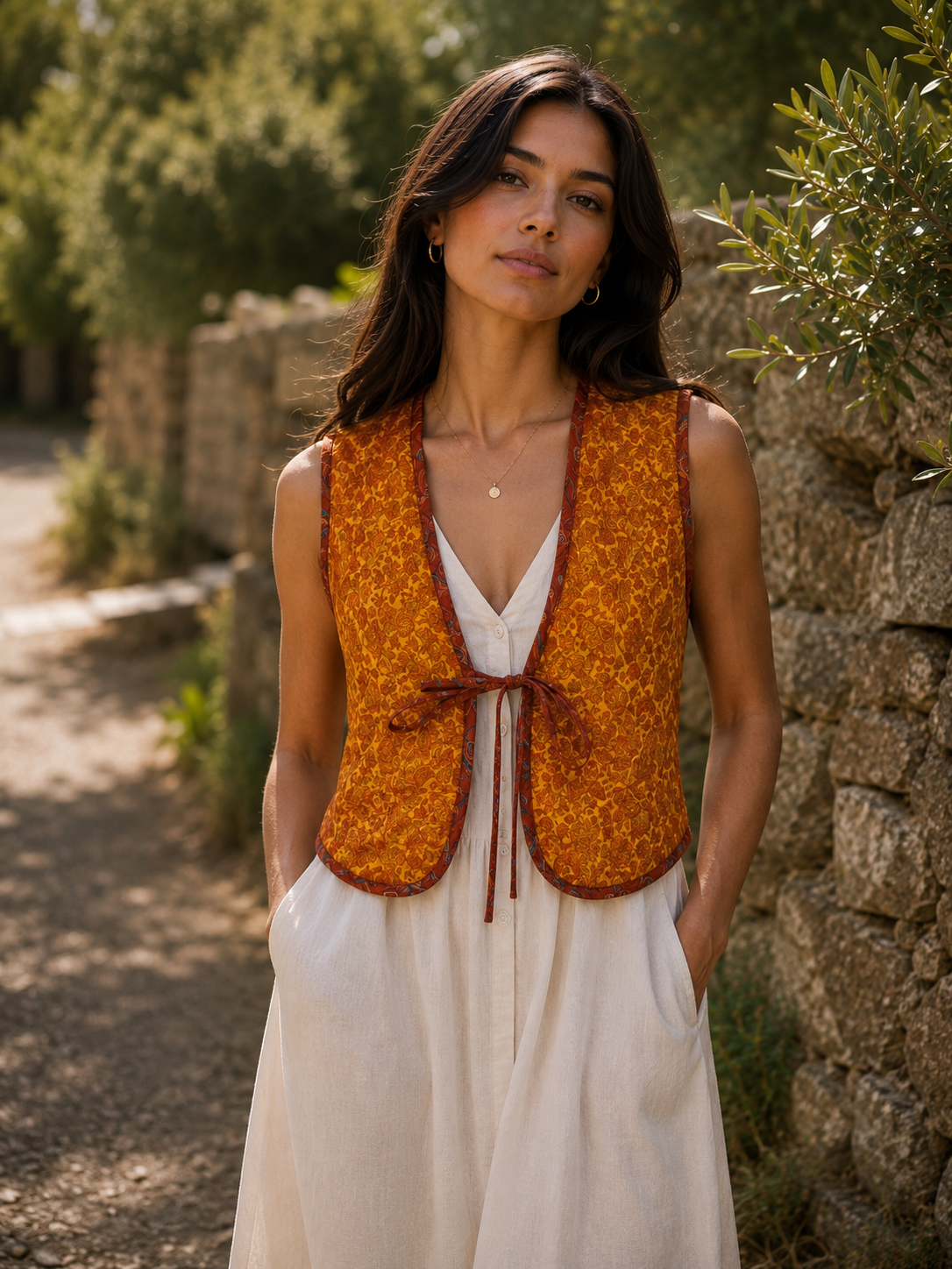 Melissa Silk Reversible Waistcoat S - 018