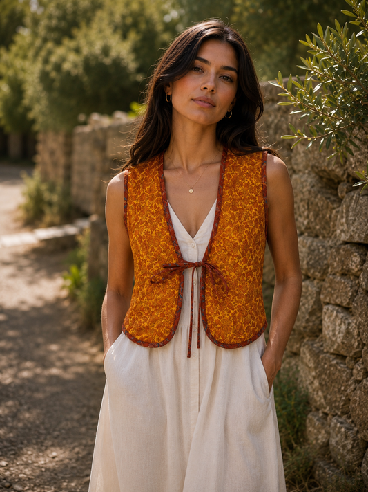 Melissa Silk Reversible Waistcoat S - 018