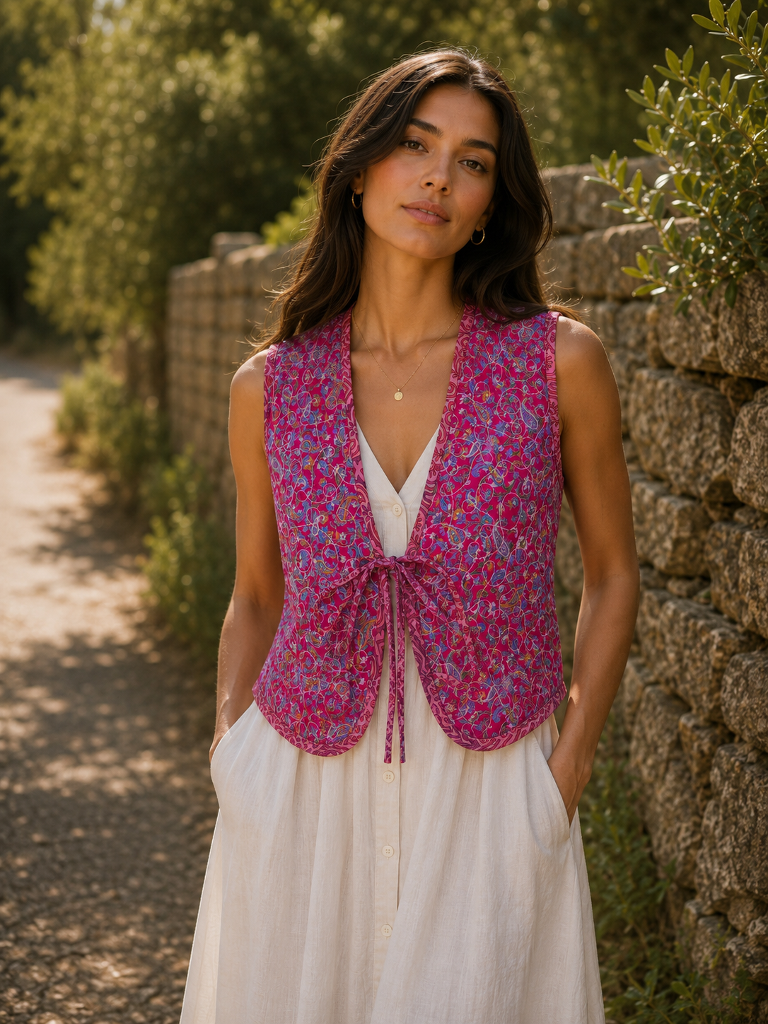 Melissa Silk Reversible Waistcoat S - 031