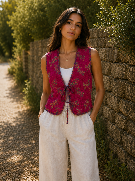 Melissa Silk Reversible Waistcoat XL - 039