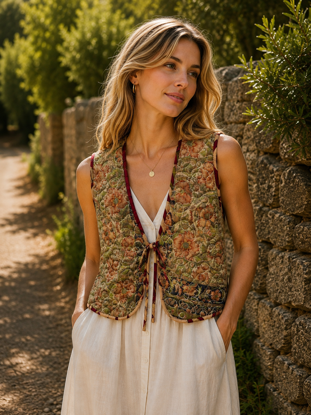 Melissa Silk Reversible Waistcoat M - 092
