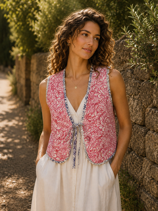 Melissa Silk Reversible Waistcoat S - 053