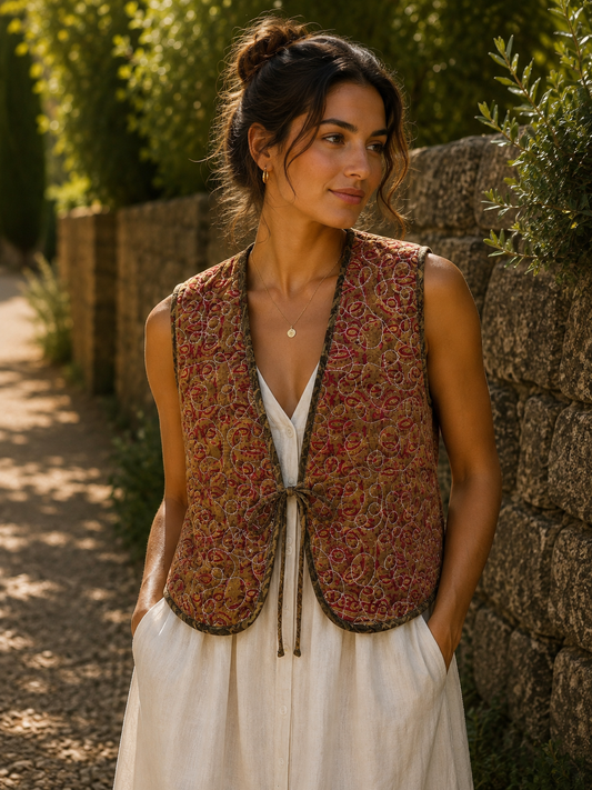 Melissa Silk Reversible Waistcoat M - 090