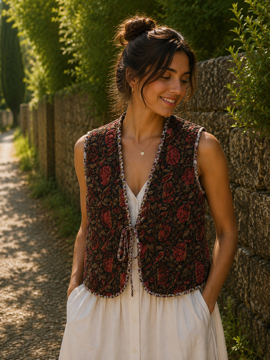 Melissa Silk Reversible Waistcoat M - 061