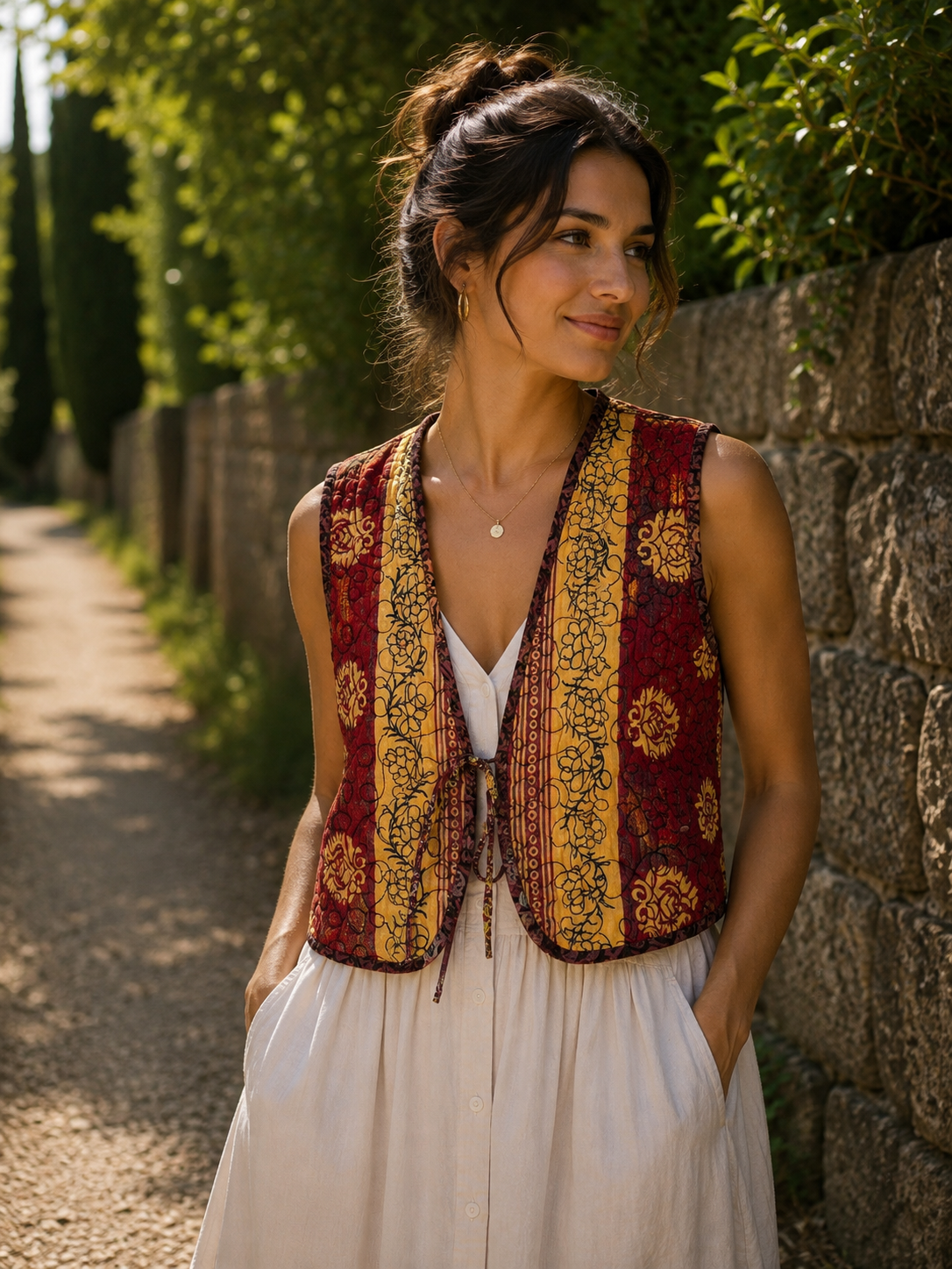 Melissa Silk Reversible Waistcoat M - 054