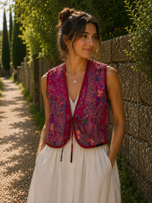 Melissa Silk Reversible Waistcoat M - 051