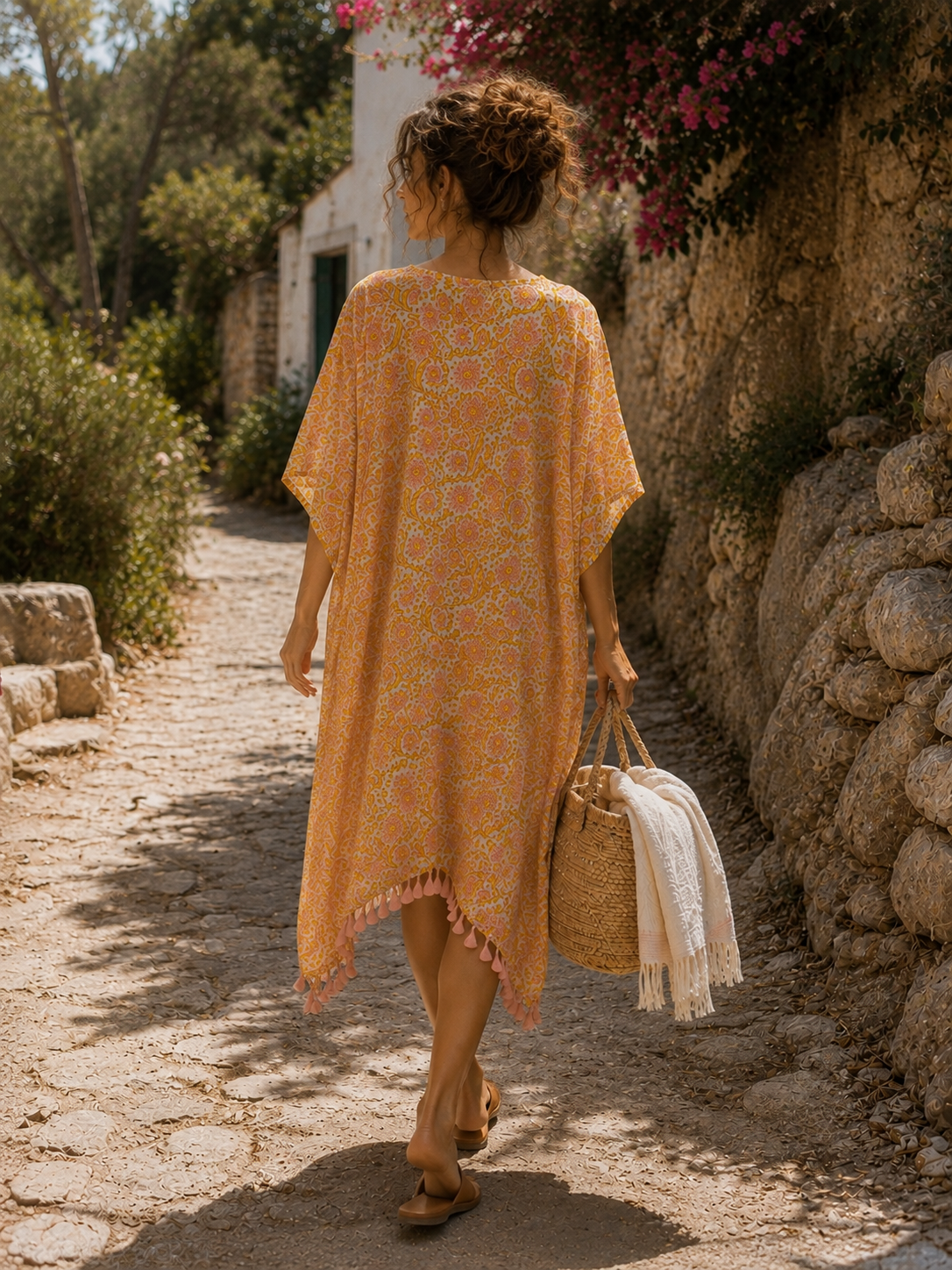 Kaftan-Pink & Tumeric