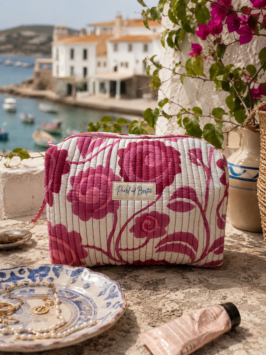 Quilted Wash Bag -  Plum