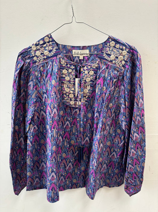 Lolita Embroidered Silk Blouse 004 - XS