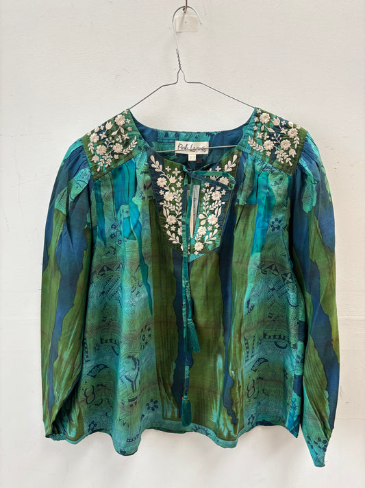 Lolita Embroidered Silk Blouse  005 - XS