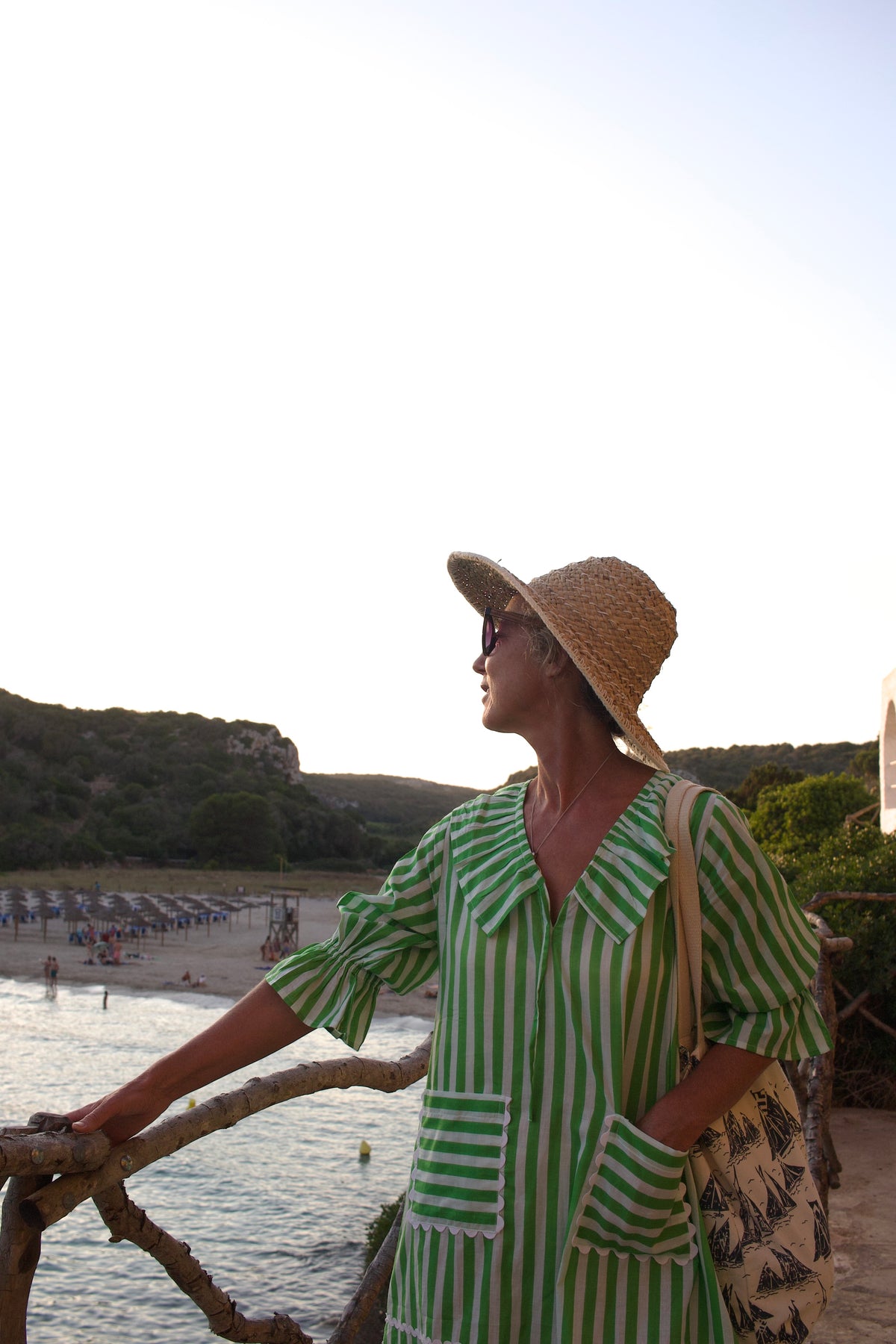 Audrey Short Frill Dress - Green