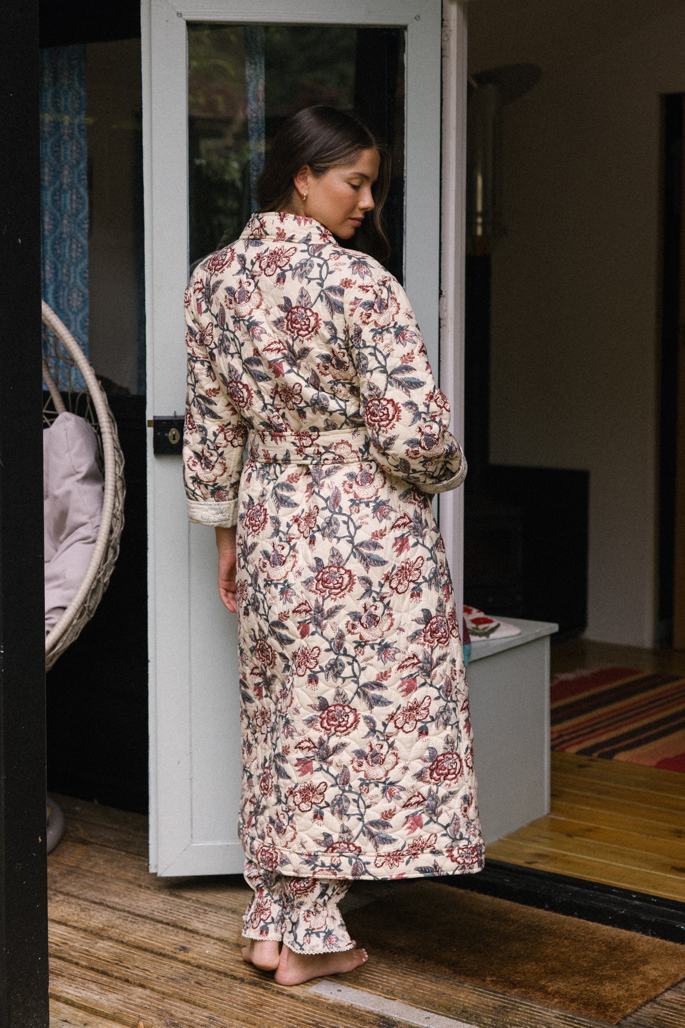 Quilted Dressing Gown - Vintage Rose