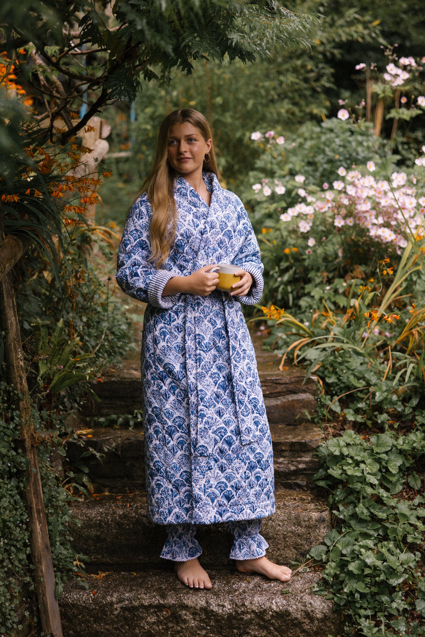 Quilted Dressing Gown - Sea Shell